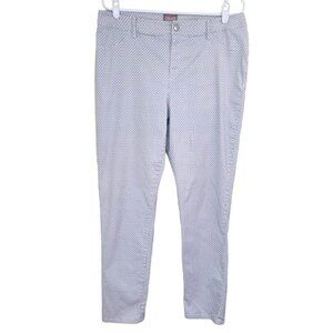 Chico's Capris Black & White Pattern Straight Leg Ankle Pants Women's Size L